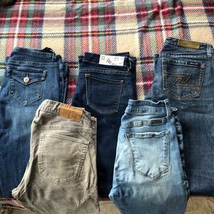 5 pairs of jeans/cords 25-26-27